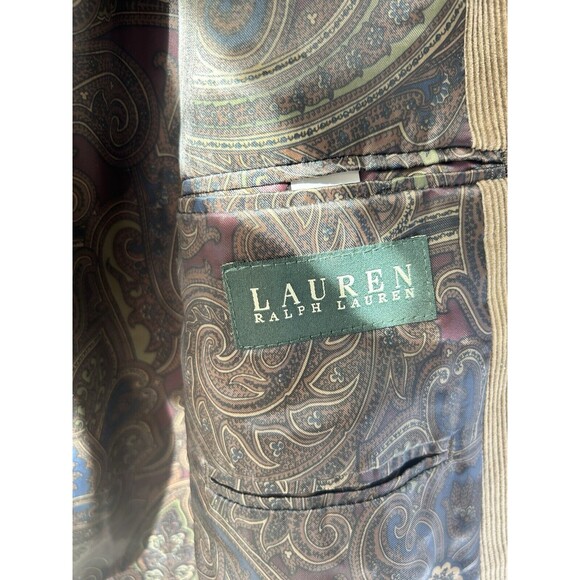 Vintage Ralph Lauren Light Brown Velvet Thick Corduroy Blazer Jacket Sport Coat - Picture 2 of 16